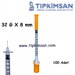 İNSÜLİN ENJEKTÖRÜ 0.5 ML 32 G X 8 MM - 100 Adet - ELASTY
