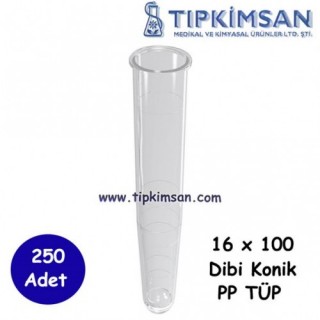 TÜP - PLASTİK - P.P- D.K - 16 x 100 mm - 250 Adet