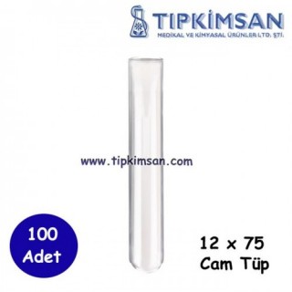 CAM TÜP 12 X 75 mm  100 ADET