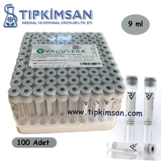 VAKUMLU 9 ML BOŞ TÜP Z Katkısız Kan Alma Tüpü -100 ADET - Vacusera
