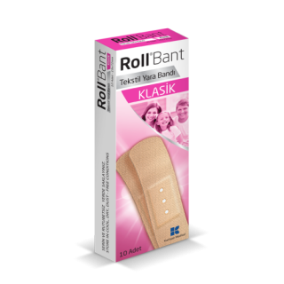 Rollbant Klasik Tekstil Yara Bandı 10 adet lik Paket
