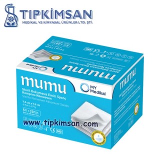 STERİL NON WOVEN SPANÇ 7.5 CM X 7.5 CM 4 KAT 5 Lİ 20 PAKET - MUMU