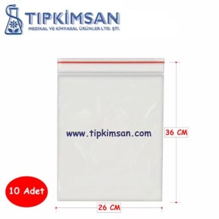 KİLİTLİ NAYLON TORBA - 26 cm x 36 cm - 10 Adet