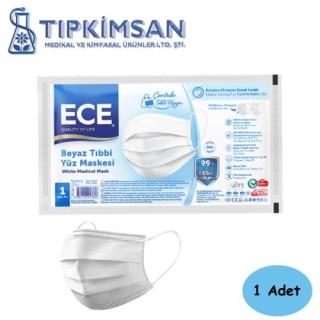 TEK TEK PAKETLİ BEYAZ CERRAHİ MASKE - Meltblown Kumaş - Adet