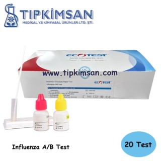 İnfluenza A+B Kaset Test - Nazal Swab - 20 TEST - ECO TEST