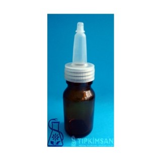 CAM ŞİŞE-10 cc.-DAMLALIKLI MİNARE KAPAKLI - KAHVERENGİ