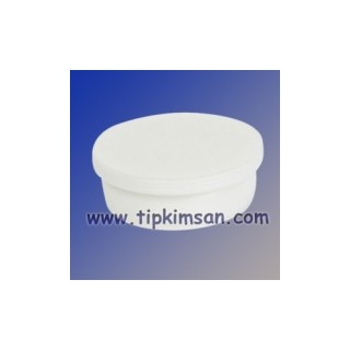 POMAD KUTUSU - 20 Gram - Beyaz Plastik - Vidalı Kapak