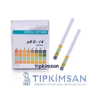 pH Kağıdı 0 - 14 - 100 Test Strip / Universal