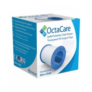 OctaMed Şeffaf PE Tıbbi Plaster 5 m x 5 cm