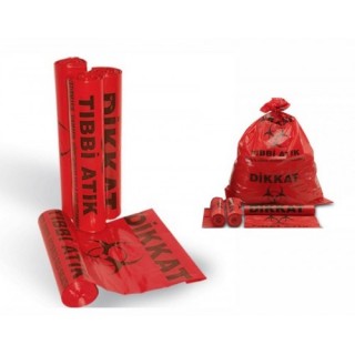 TIBBİ ATIK POŞETİ Standard Kırmızı - 10 Adetlik pakette
