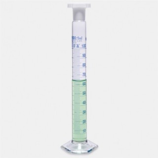 Mezür - Çalkalama - Hexagonal Cam Tabanlı - A Kalite - Grup Sertifikalı - Mavi Skala - 500 ml