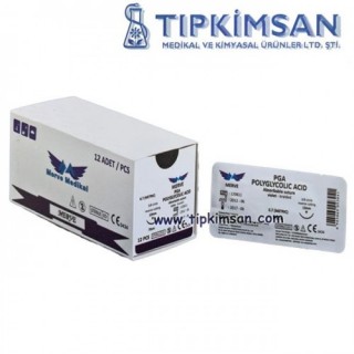 PGA - POLİGLİKOLİK ASİT İPLİK 3/0 YUVARLAK - 12 ADET