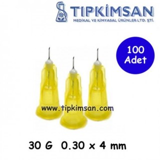 Mezoterapi iğne Ucu 30 G 0,30 x 4 mm - 100 Adet - Dry Pin
