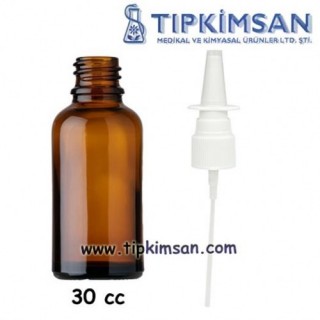 CAM ŞİŞE 30 CC - AMBER - BURUN SPREY BAŞLIK
