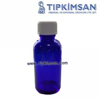 MAVİ CAM ŞİŞE 30 CC - TIPA + KAPAK 