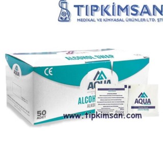 Alkollü Mendil 100 ADET - AQUA -  ALKOL SWAB