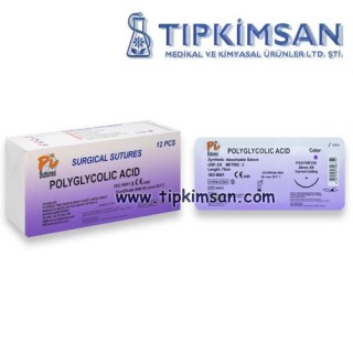 POLİGLİKOLİK ASİT (PGA) İPLİK 2/0 KESKİN 26 MM - 12 ADET