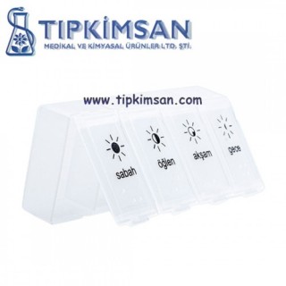 İLAÇ KUTUSU GÜNLÜK - 4 GÖZLÜ KAPAKLI - 