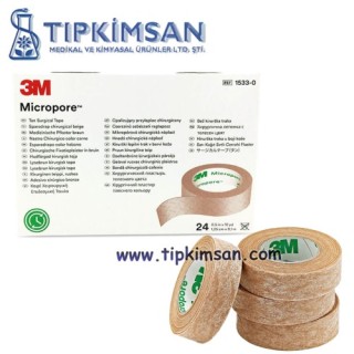 3M 1533-0 MİCROPORE HİPOALLERJENİK FLASTER 1,25 CM X 9,1 M ( 24 ADET = 1 KUTU )