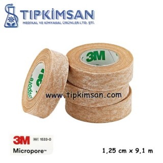3M MİCROPORE FLASTER KAHVERENGİ 1,25 CM X 9,1 M  / ADET 