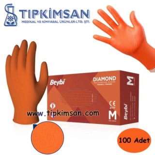 Diamond Turuncu DAYANIKLI NİTRİL ELDİVEN - LARGE - 100 ADET