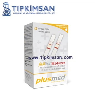 PLUSMED FASTTEST HB HBLYZER HEMOGLOBiN ÖLÇÜM STRİBİ 50 TEST 