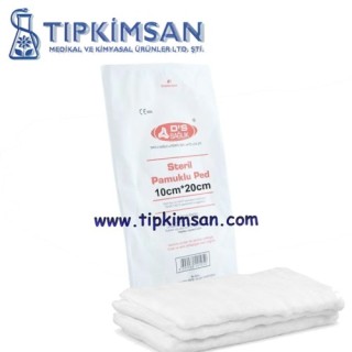 STERİL PAMUKLU PED - 10 cm x 20 cm STERİL