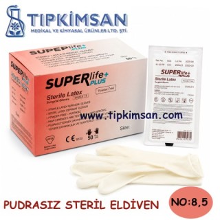 STERİL ELDİVEN PUDRASIZ - ÇİFT - NO: 8.5