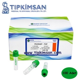 LH Lityum Heparinli Tüp 0,5 ML (Pediatrik) (Yeşil Kapak) 100 Adet