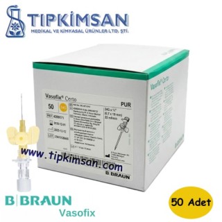 Braun Vasofix Branül (intraket) No:24 Sarı - 50 Adet 