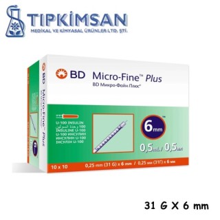 BD MİCRO FİNE 0.5 ML İNSÜLİN ENJEKTÖRÜ 31 G X 6 MM - 100 ADET 