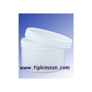 POMAD KUTUSU - 50 Gram -Beyaz Plastik - Vidalı Kapak