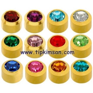 KÜPE STERİL - 12 Çift Renkli Taşlı Küpe Tabakası -