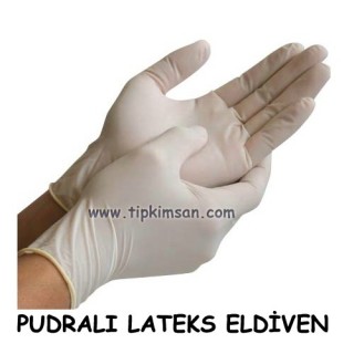 MUAYENE ELDİVENİ PUDRALI - Lateks - 100 Adet -