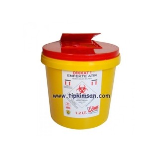 Tıbbi Atık Kovası - Kısa Tip - 1.2 lt