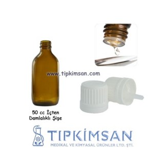 İÇTEN DAMLALIKLI ŞİŞE 50 CC - KAHVERENGİ