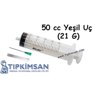 STERİL ENJEKTÖR 50 CC CONTALI YEŞİL UÇ - 25 ADET - BEYBİ