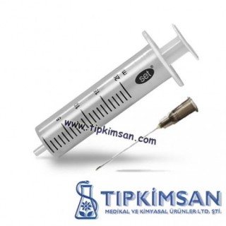 STERİL ENJEKTÖR 20 cc CONTASIZ - 2 Parça - Siyah Uç