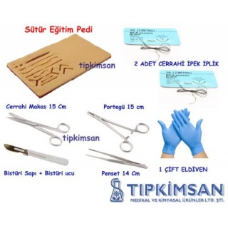 SÜTÜR EĞİTİM SETİ KESİKLİ - CERRAHİ DİKİŞ PRATİK SETİ
