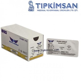 VET PLAİN CATGUT 3/0 YUVARLAK - 12 ADET
