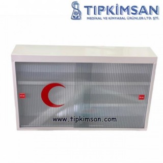 İLK YARDIM DOLABI METAL - POLİKARBON KAPAK DUVARA ASILABİLİR